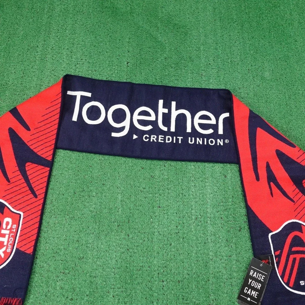 New! St Louis City SC Soccer Scarf Red Navy MLS Soccer Ruffneck Together